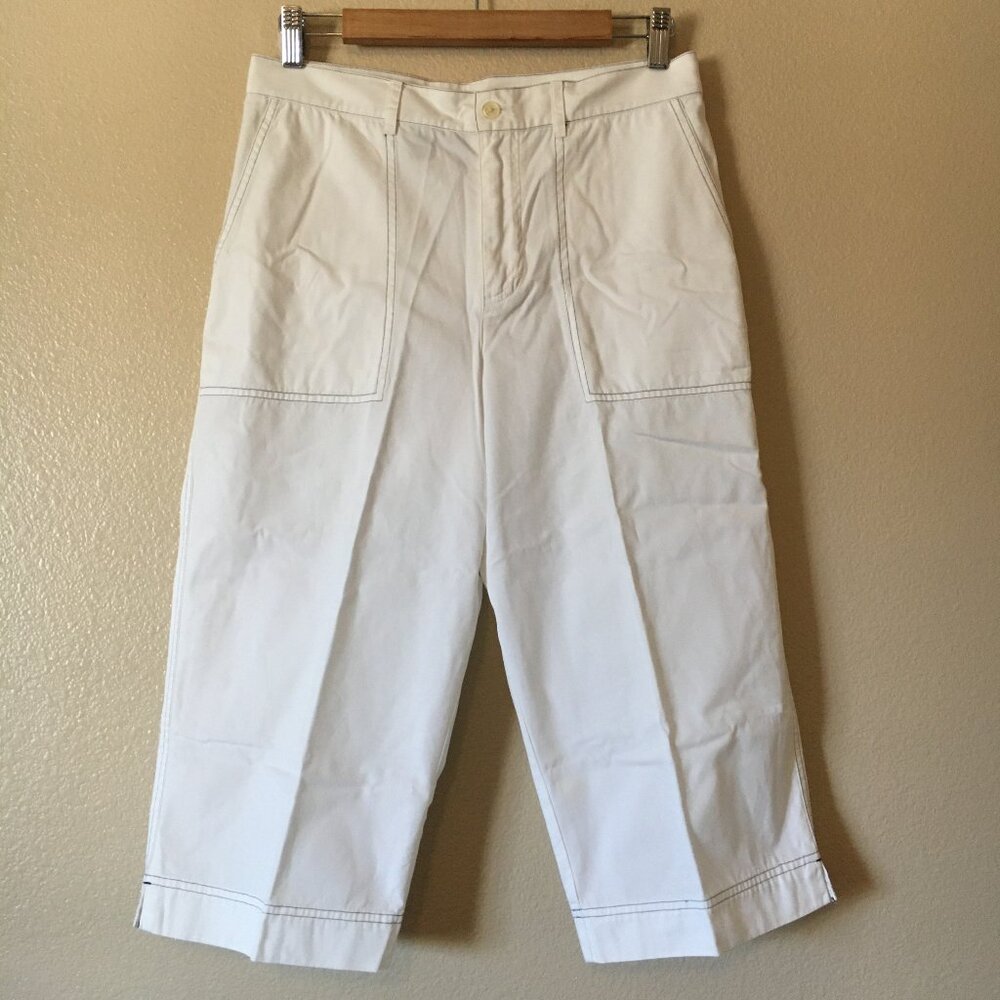 Ralph Lauren White Capri Pants 8p Nautical Preppy LRL Cotton Chinos Resortwear